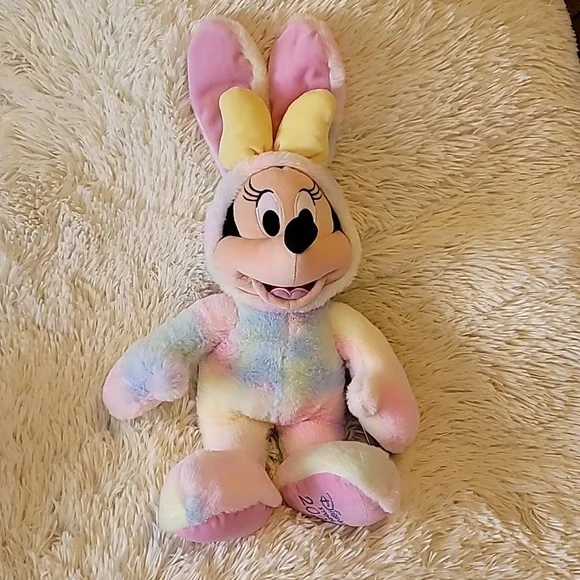Disney Store Easter 2020 18" Minnie Mouse Plush Bunny Tie Dye w/Tags - Picture 1 of 7